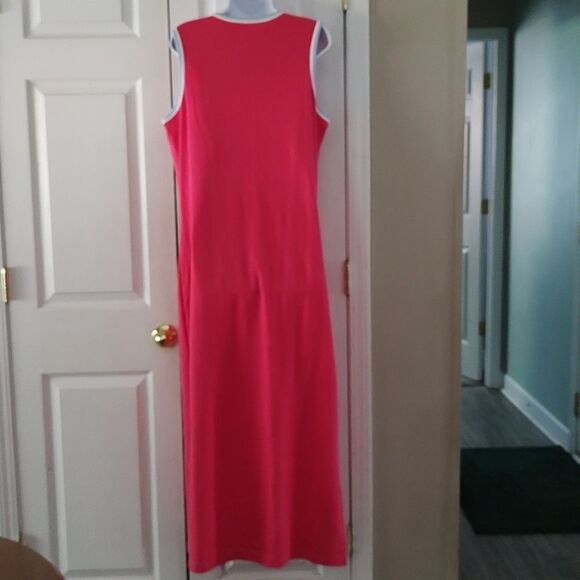 I In the Loop sleeveless maxi sailboat palm tree beach cruise dress  Sz L - Picture 5 of 6